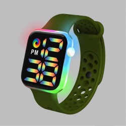 Ceas digital cu lumini cadran patrat si bratara kaki reglabila din silicon QUARTZ CDQZ112 Ceas digital cu lumini cadran patrat si bratara kaki reglabila din silicon QUARTZ CDQZ112