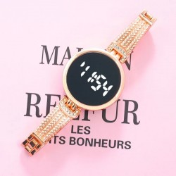 Ceas Electronic Fashion LED roz auriu cu touch screen  bratara vintage CDQZ141 Ceas Electronic Fashion LED roz auriu cu touch screen  bratara vintage CDQZ141