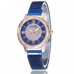 Ceas Dama Elegant albastru cu bratara magnetica Collection QUARTZ CDQZ147 Ceas Dama Elegant albastru cu bratara magnetica Collection QUARTZ CDQZ147
