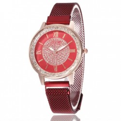 Ceas Dama Elegant rosu cu bratara magnetica Collection QUARTZ CDQZ147 Ceas Dama Elegant rosu cu bratara magnetica Collection QUARTZ CDQZ147