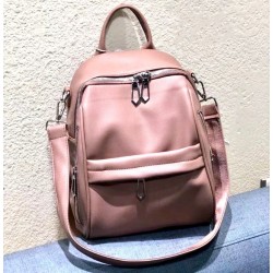 Rucsac Geanta Fashion roz din piele eco cu cusatura dubla pe  buzunar  si bareta detasabila ACRD294 Rucsac Geanta Fashion roz din piele eco cu cusatura dubla pe  buzunar  si bareta detasabila ACRD294