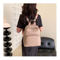 Rucsac dama fashion din piele ecologica bej cu buzunar exterior si bareta detasabila ACRD368 Rucsac dama fashion din piele ecologica bej cu buzunar exterior si bareta detasabila ACRD368