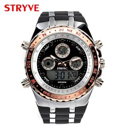 Ceas Barbati Luxury Digital Negru cu Auriu cu display Led Stryve CBSTV005 Ceas Barbati Luxury Digital Negru cu Auriu cu display Led Stryve CBSTV005