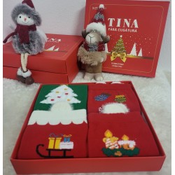 Setul de sosete pufoase cu motive de craciun SSD04