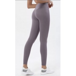 Colanti Dama Fitness Striati Gri cu Talie Inalta CDFIT038 Colanti Dama Fitness Striati Gri cu Talie Inalta CDFIT038